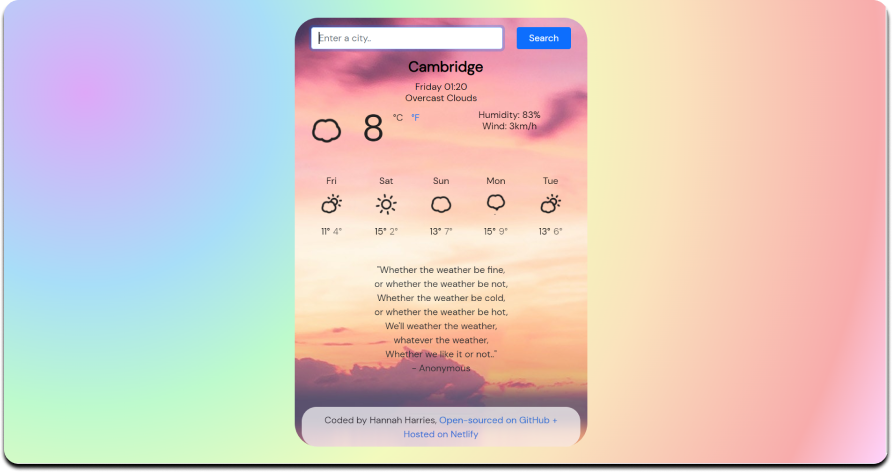 Weather Website Application